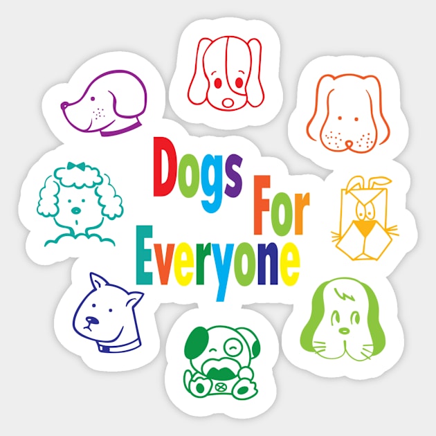 Dogs for everyone (color mixed breed) Sticker by YasudaArt